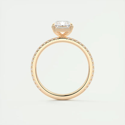 2.30 Ct Harper Pavé Radiant Center with 1.5mm French Set Pavé Ring