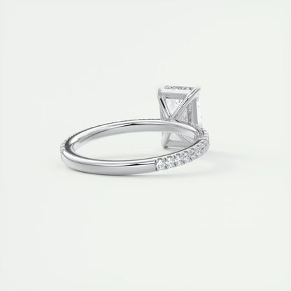 2.30 Ct Harper Pavé Radiant Center with 1.5mm French Set Pavé Ring