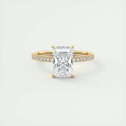 2.30 Ct Harper Pavé Radiant Center with 1.5mm French Set Pavé Ring