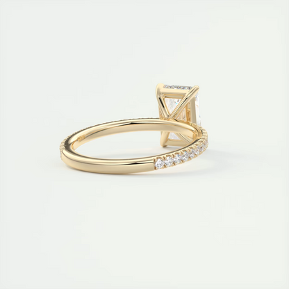 2.30 Ct Harper Pavé Radiant Center with 1.5mm French Set Pavé Ring