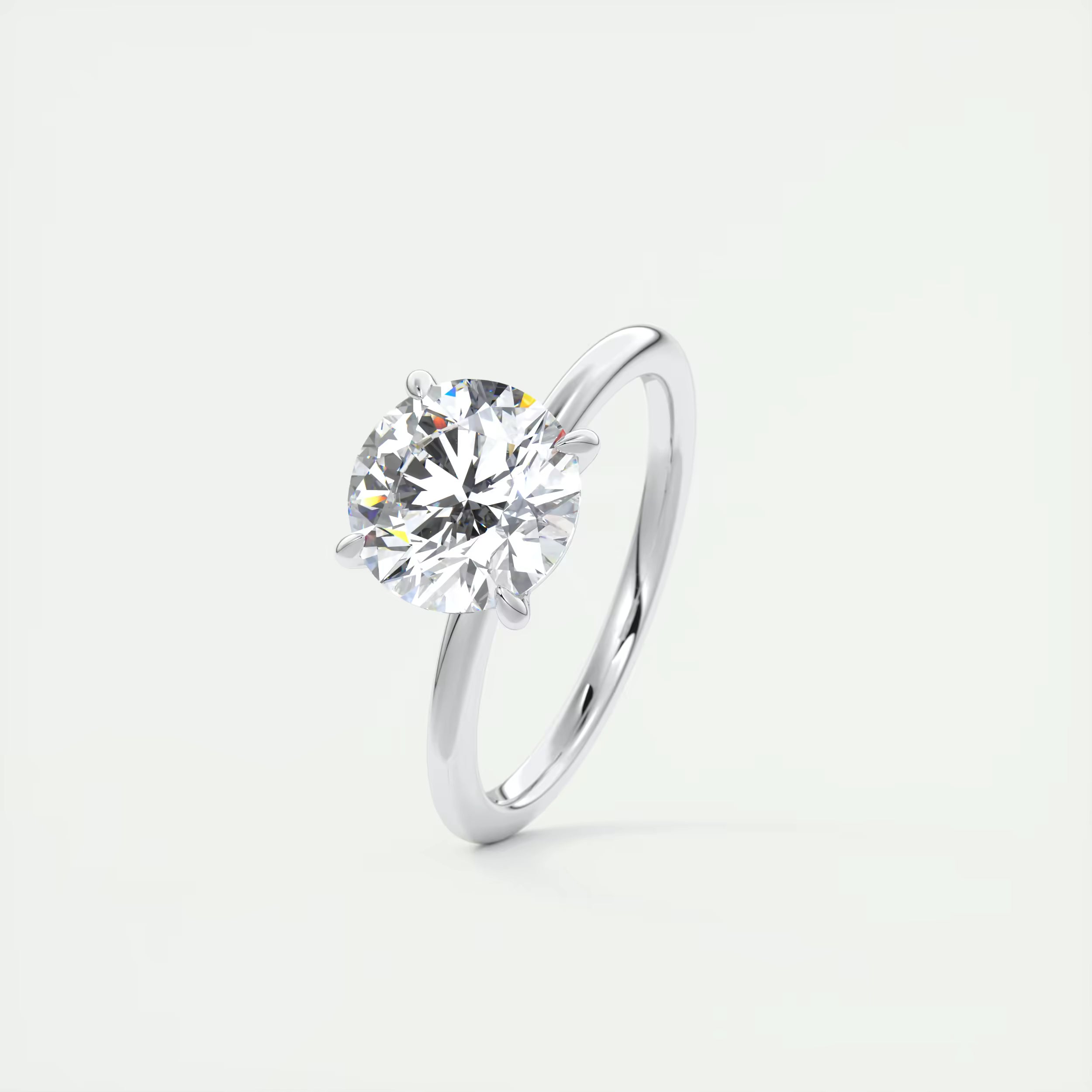 2.00 Ct  Round Solitaire with Four Eagle Claws Set Engagement Ring
