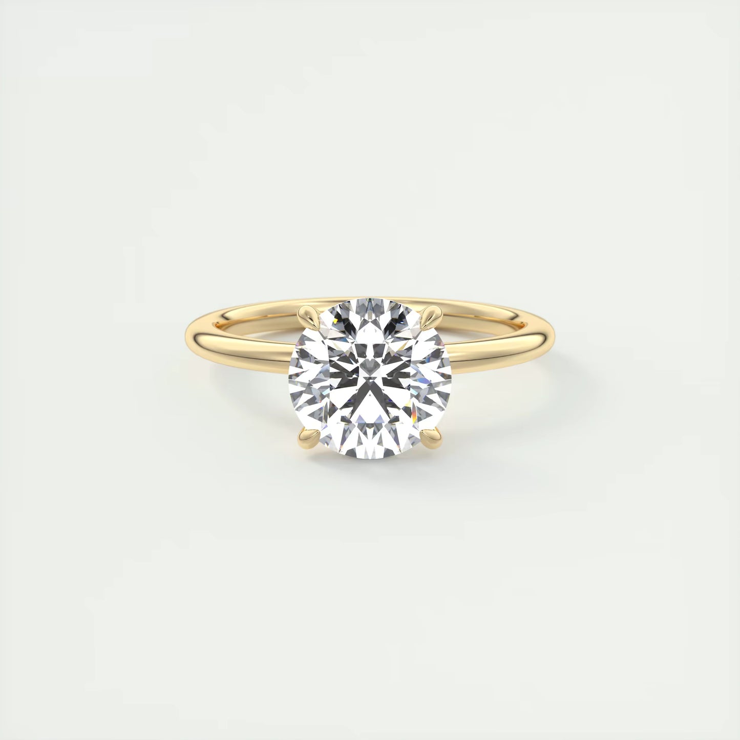 4-5 GM Round Solitaire with Four Eagle Claws Set Engagement Ring