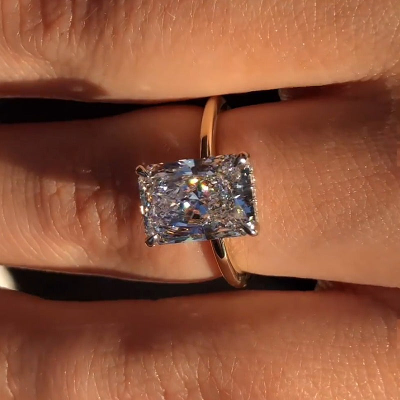 4.20 Ct Emerald Excellent Cut Lab Grown Diamond Solitaire Engagement Ring