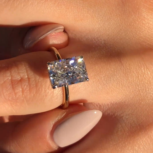 4.20 Ct Emerald Excellent Cut Lab Grown Diamond Solitaire Engagement Ring