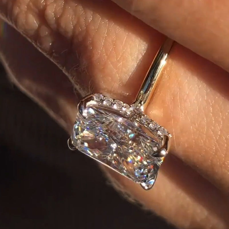4.20 Ct Emerald Excellent Cut Lab Grown Diamond Solitaire Engagement Ring