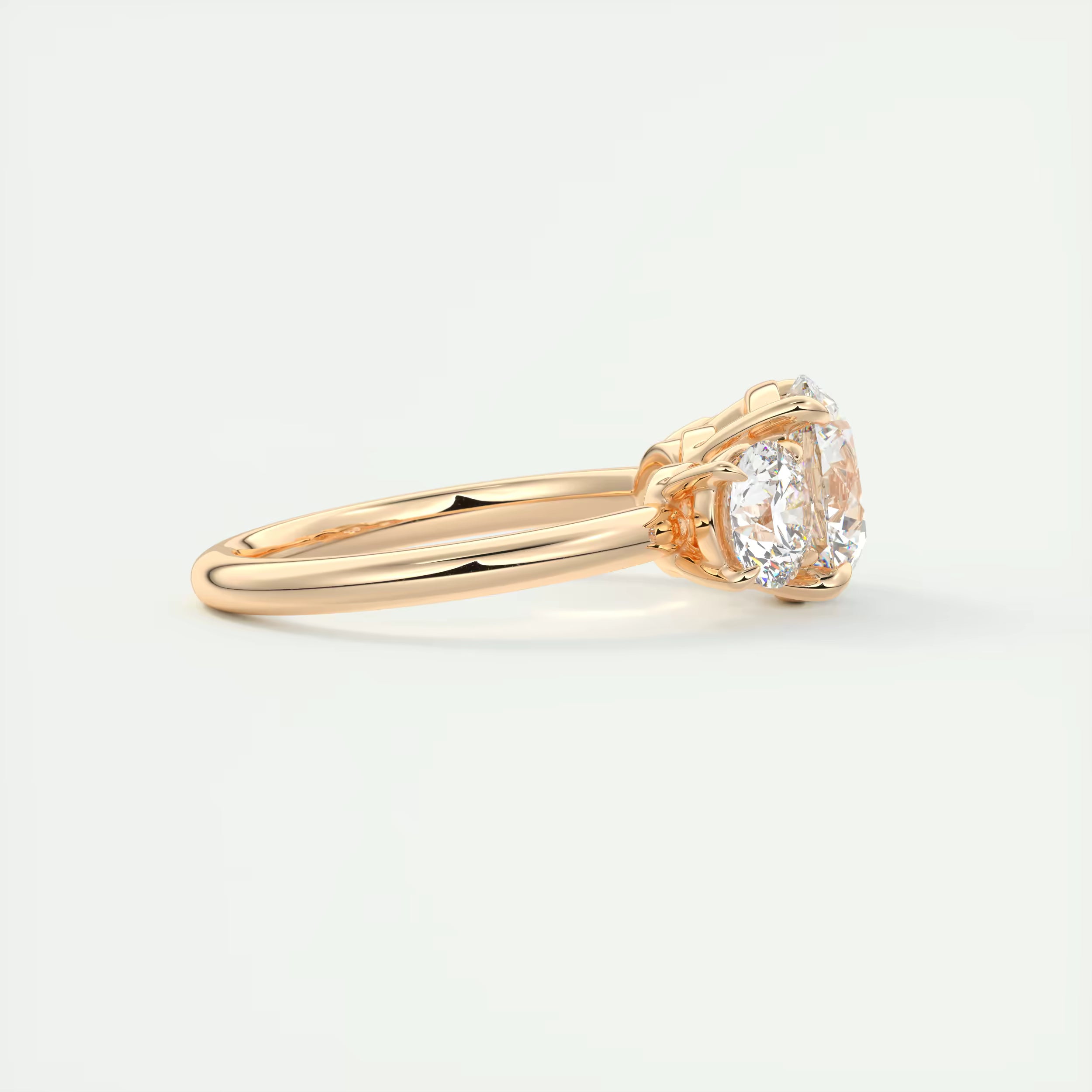 2.75 Ct  Round Solitaire Ring Luxe Selene Three Stone Diamond Engagement Rings