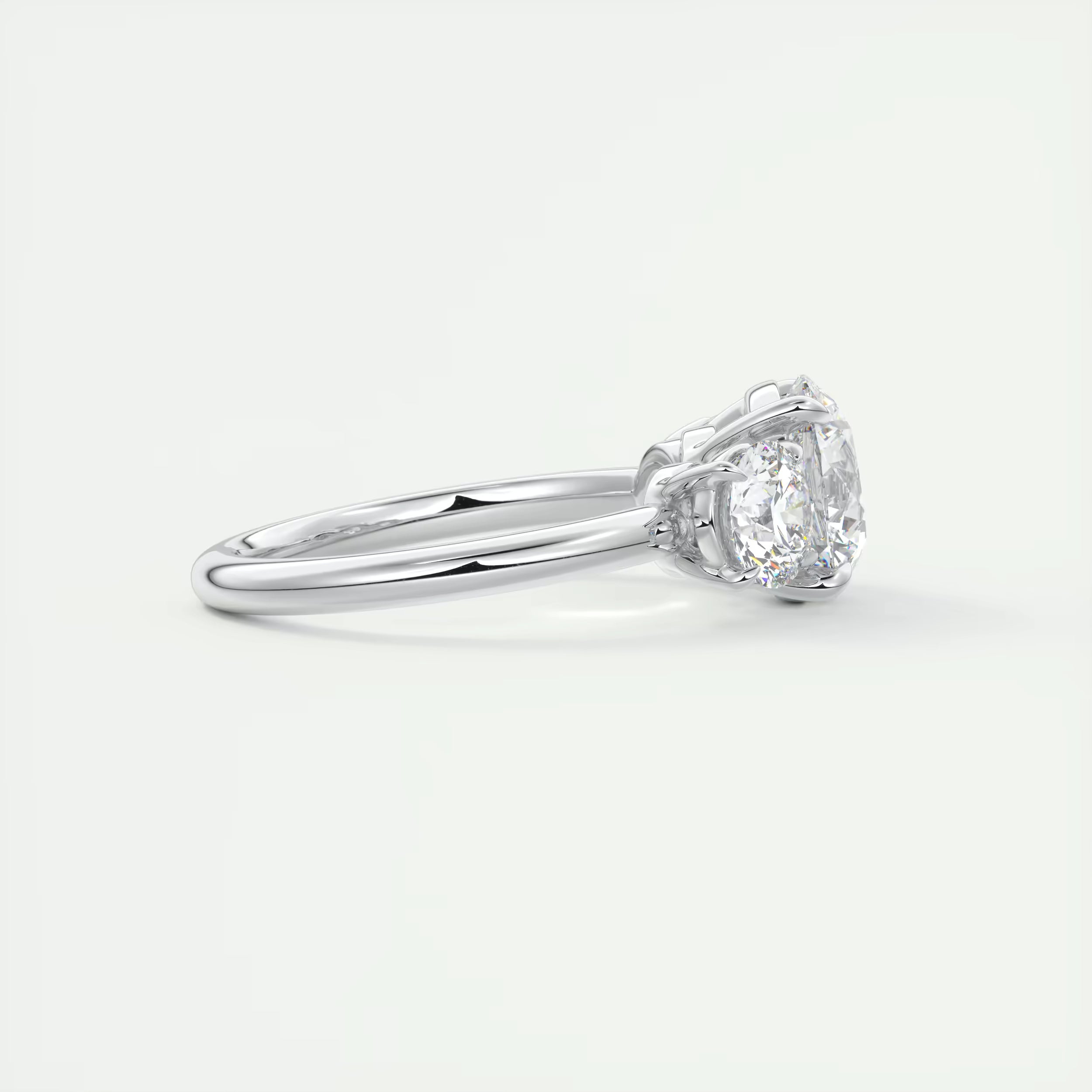 3.00 Ct Round Solitaire Ring Luxe Selene Three Stone Diamond Engagement Rings