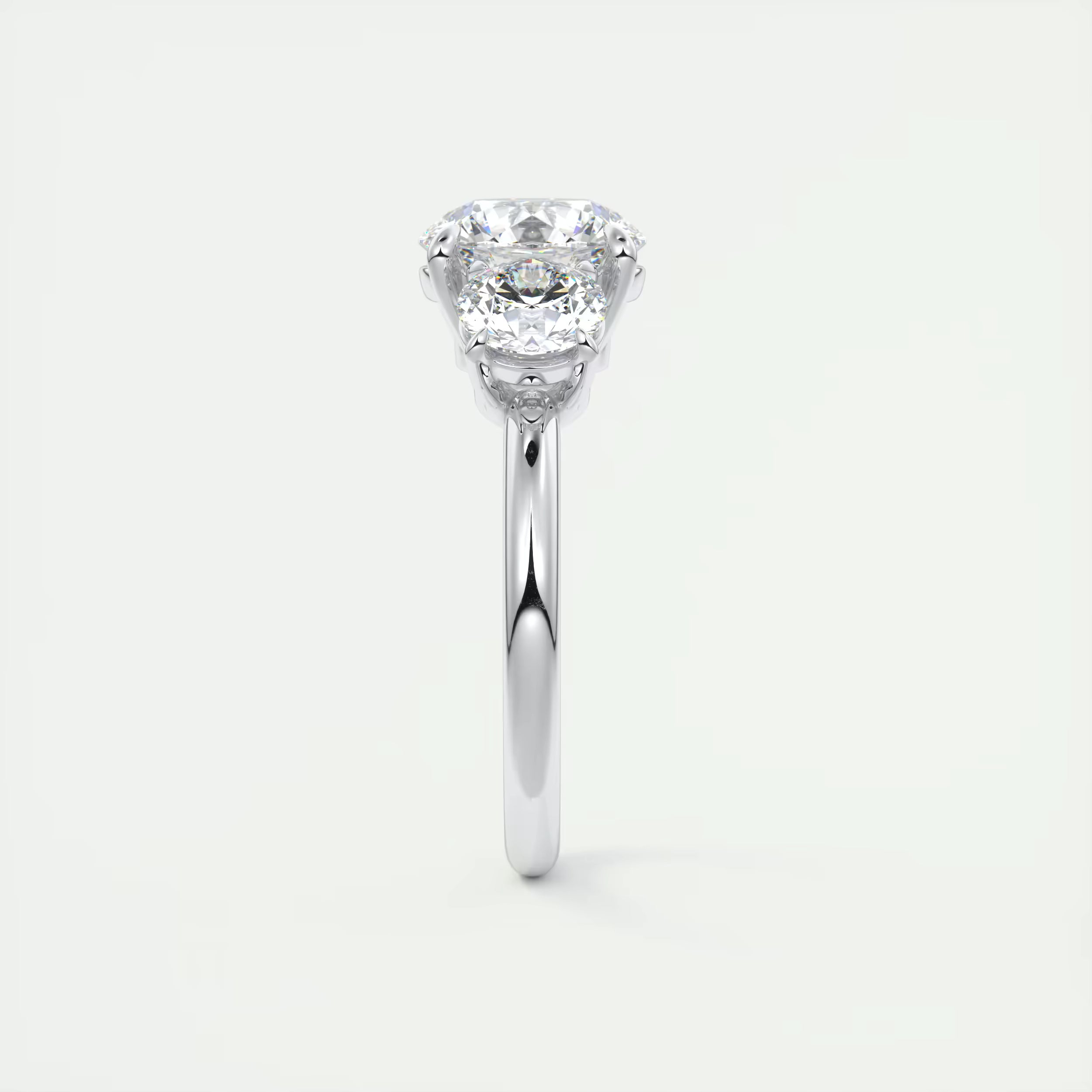 3.00 Ct Round Solitaire Ring Luxe Selene Three Stone Diamond Engagement Rings