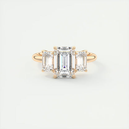 3.00 Ct The OG Emerald Three Stone Engagement Rings