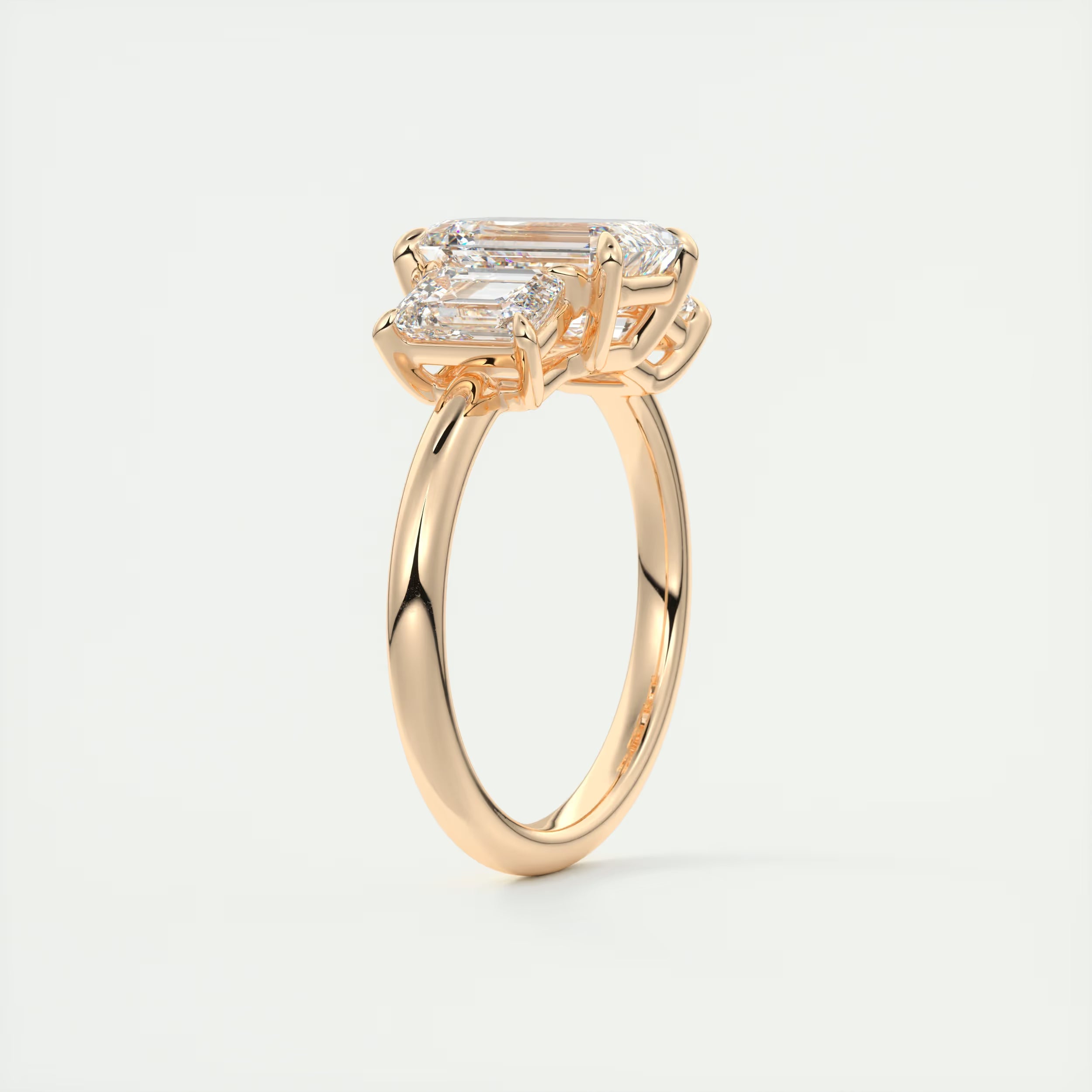 3.00 Ct Center Stone Emerald Three Stone Engagement Rings