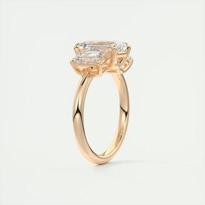3.00 Ct The OG Emerald Three Stone Engagement Rings