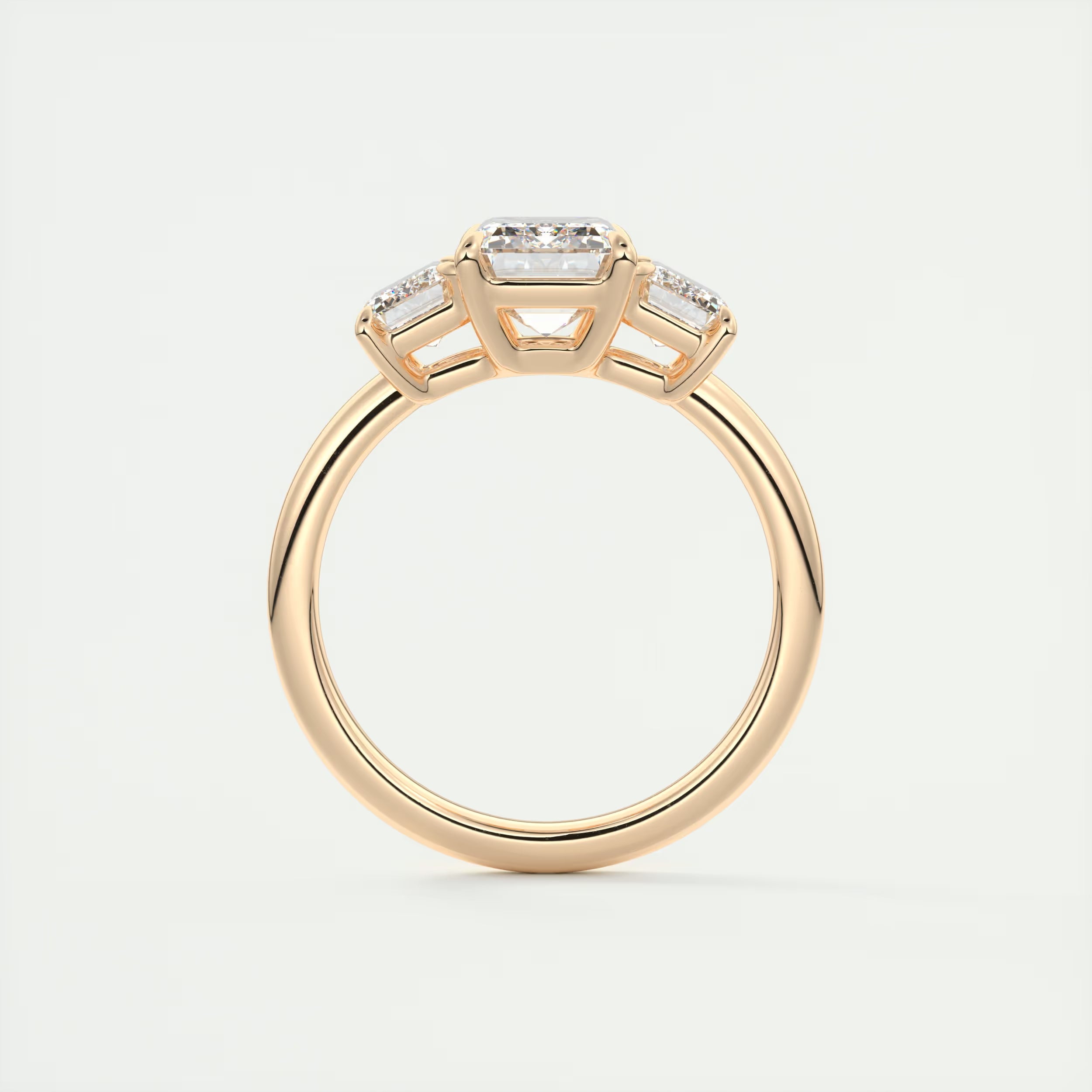 3.00 Ct Center Stone Emerald Three Stone Engagement Rings