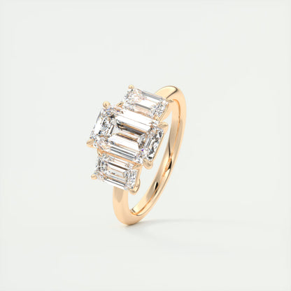 3.00 Ct The OG Emerald Three Stone Engagement Rings