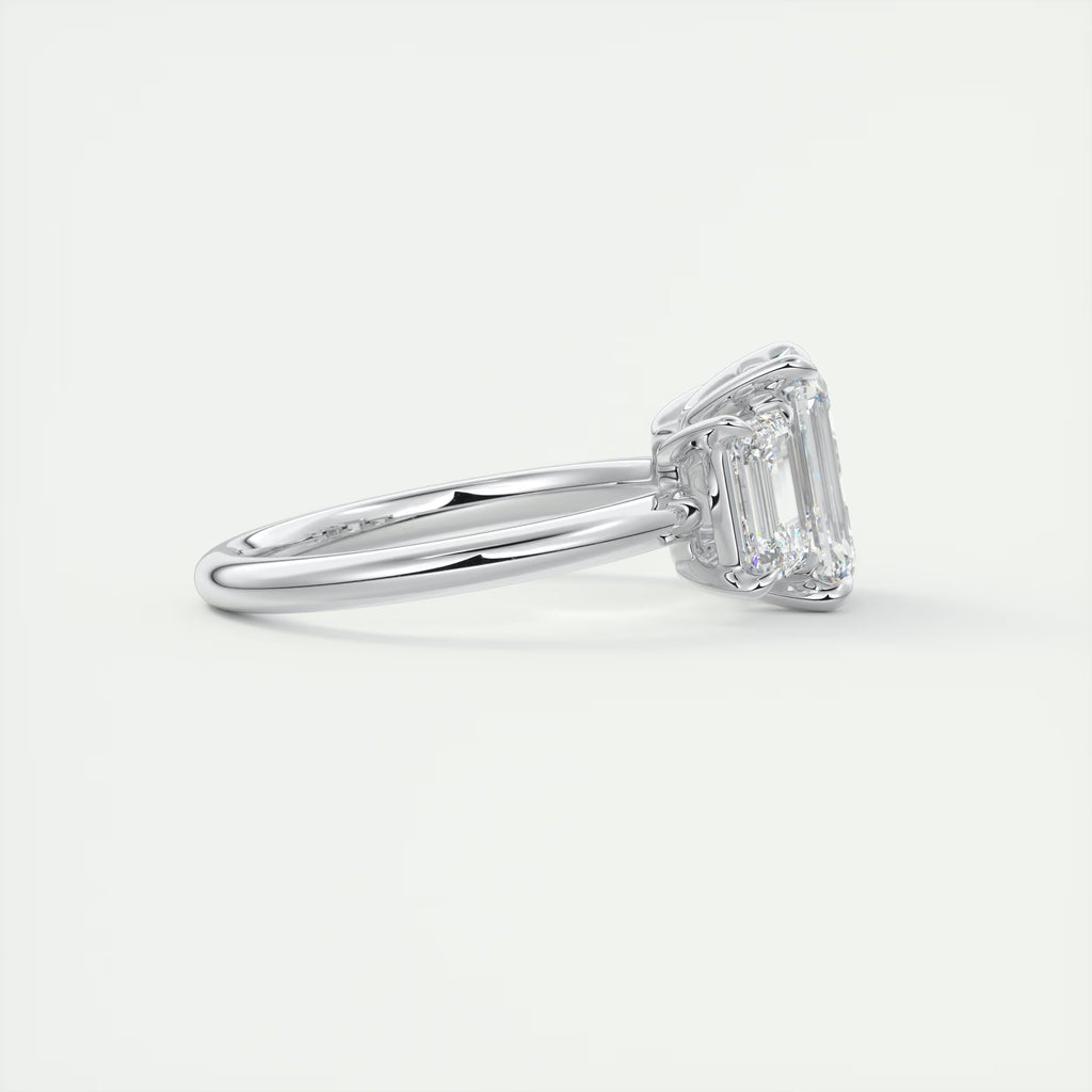 3.00 Ct Center Stone Emerald Three Stone Engagement Rings