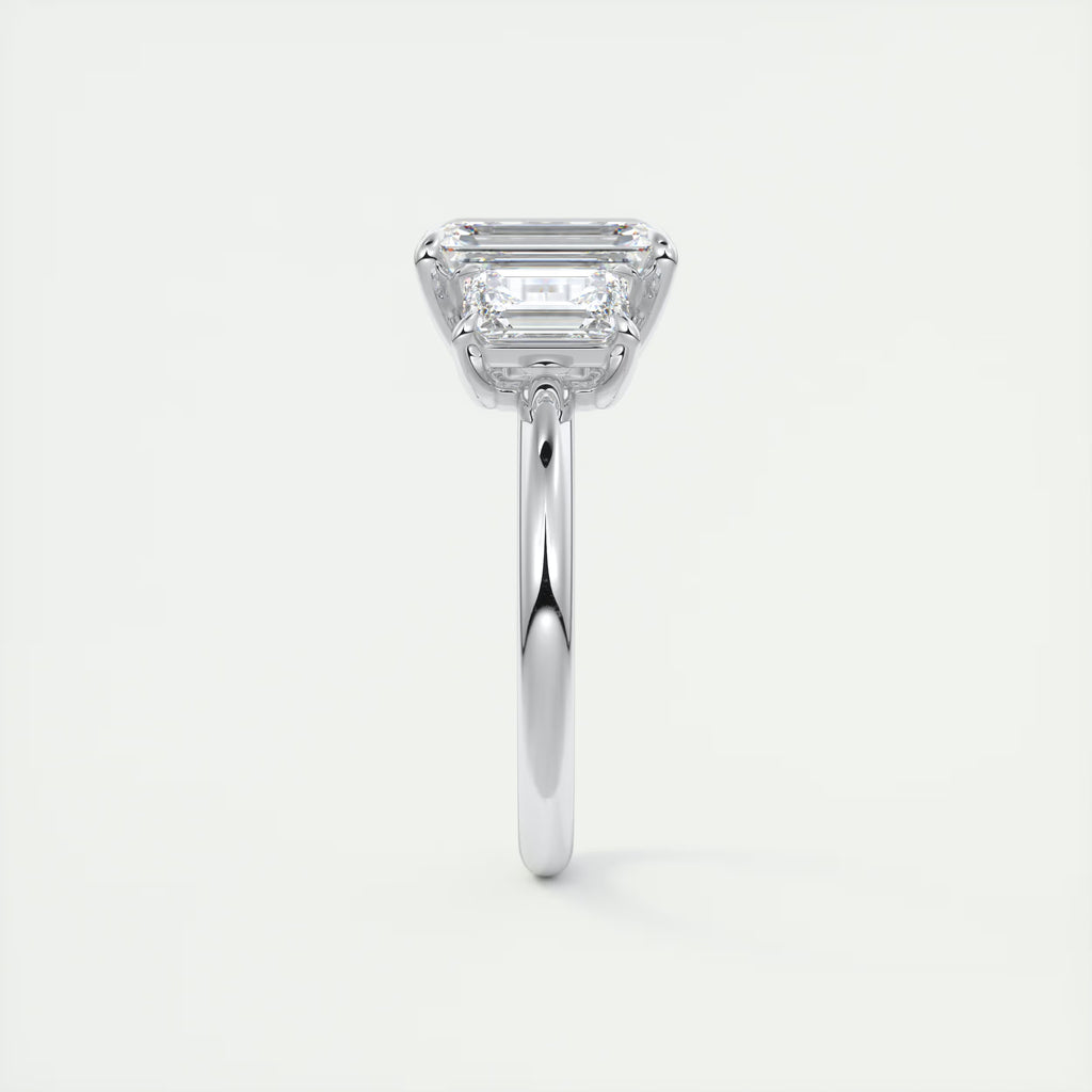 3.00 Ct Center Stone Emerald Three Stone Engagement Rings