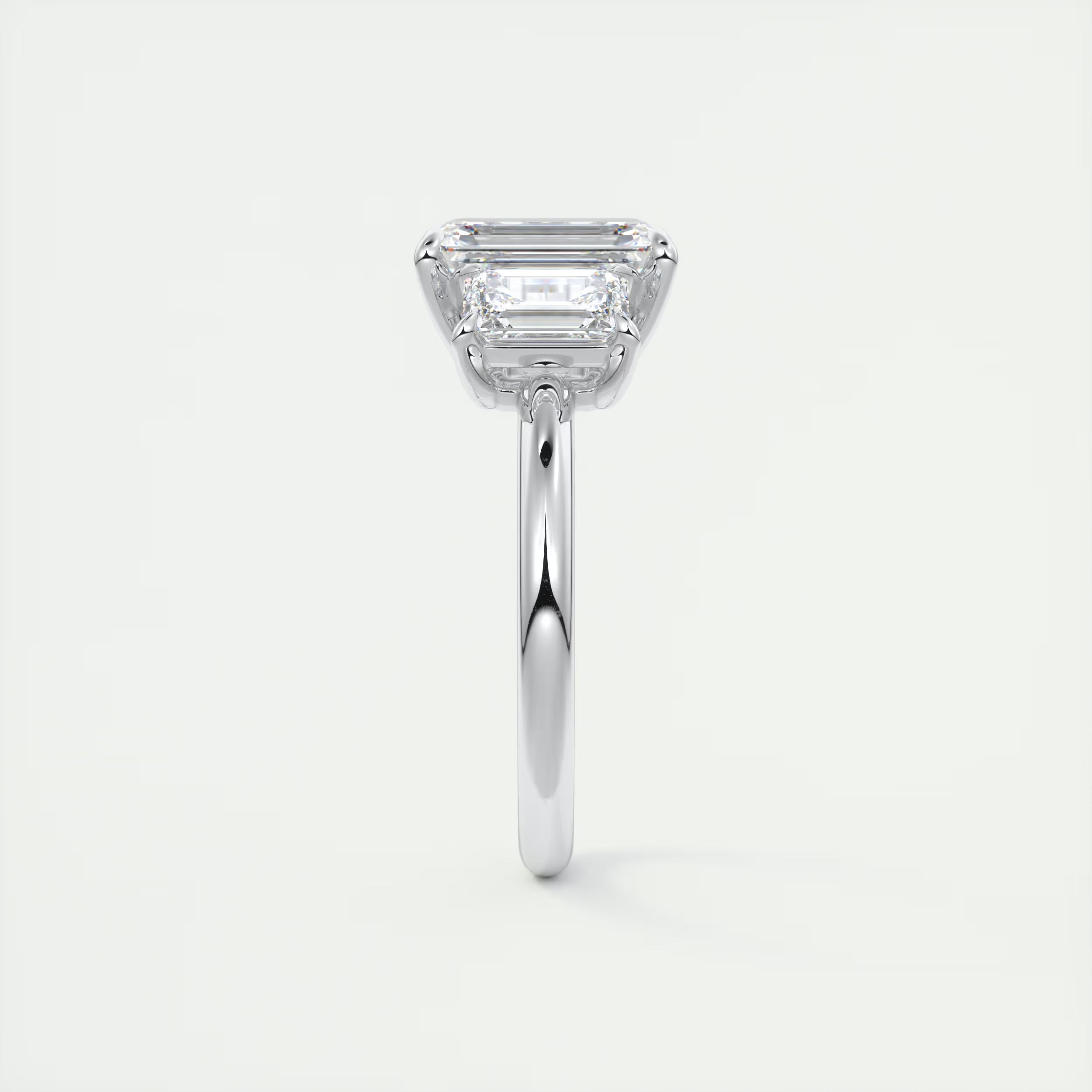 3.00 Ct Center Stone Emerald Three Stone Engagement Rings