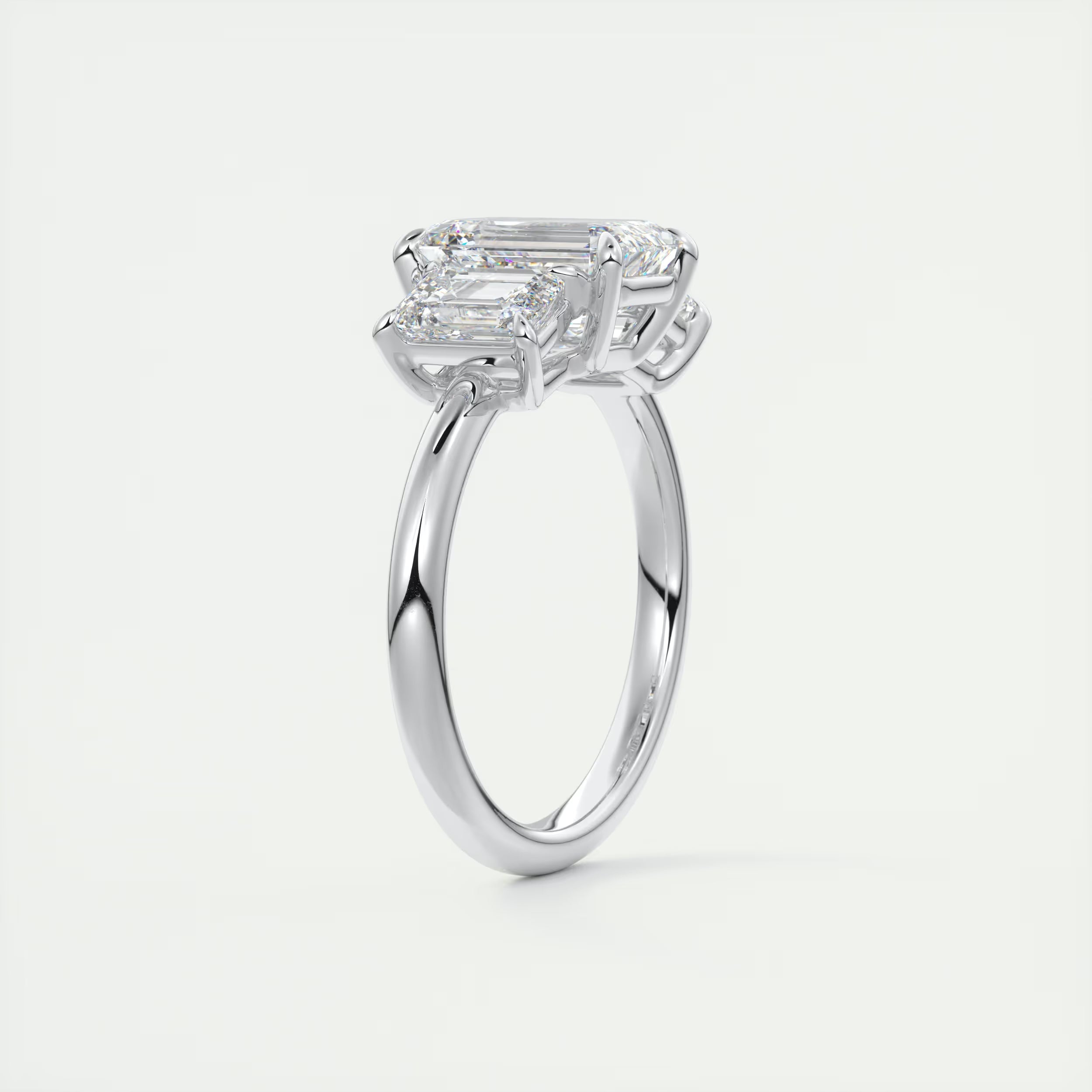 3.00 Ct Center Stone Emerald Three Stone Engagement Rings