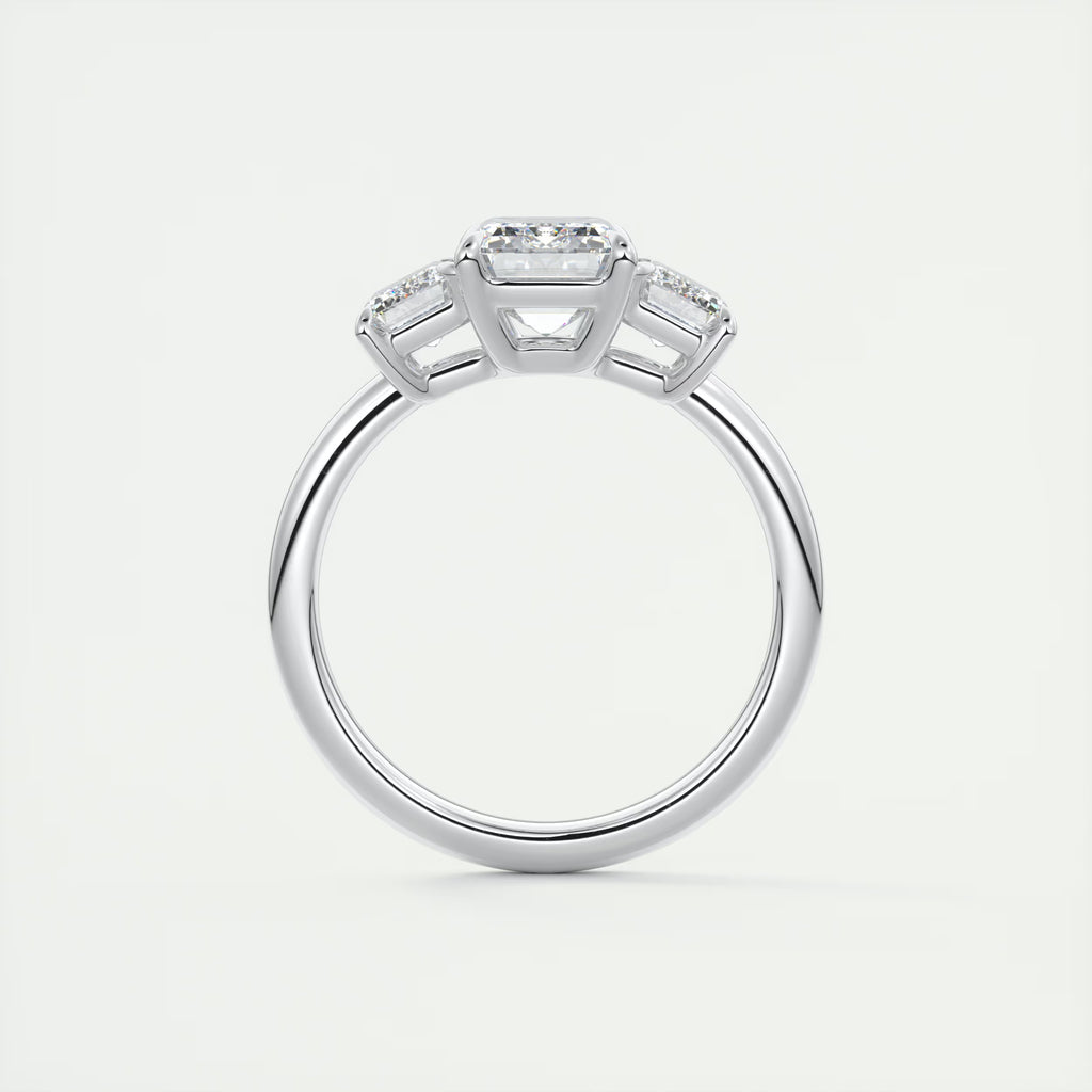 3.00 Ct Center Stone Emerald Three Stone Engagement Rings
