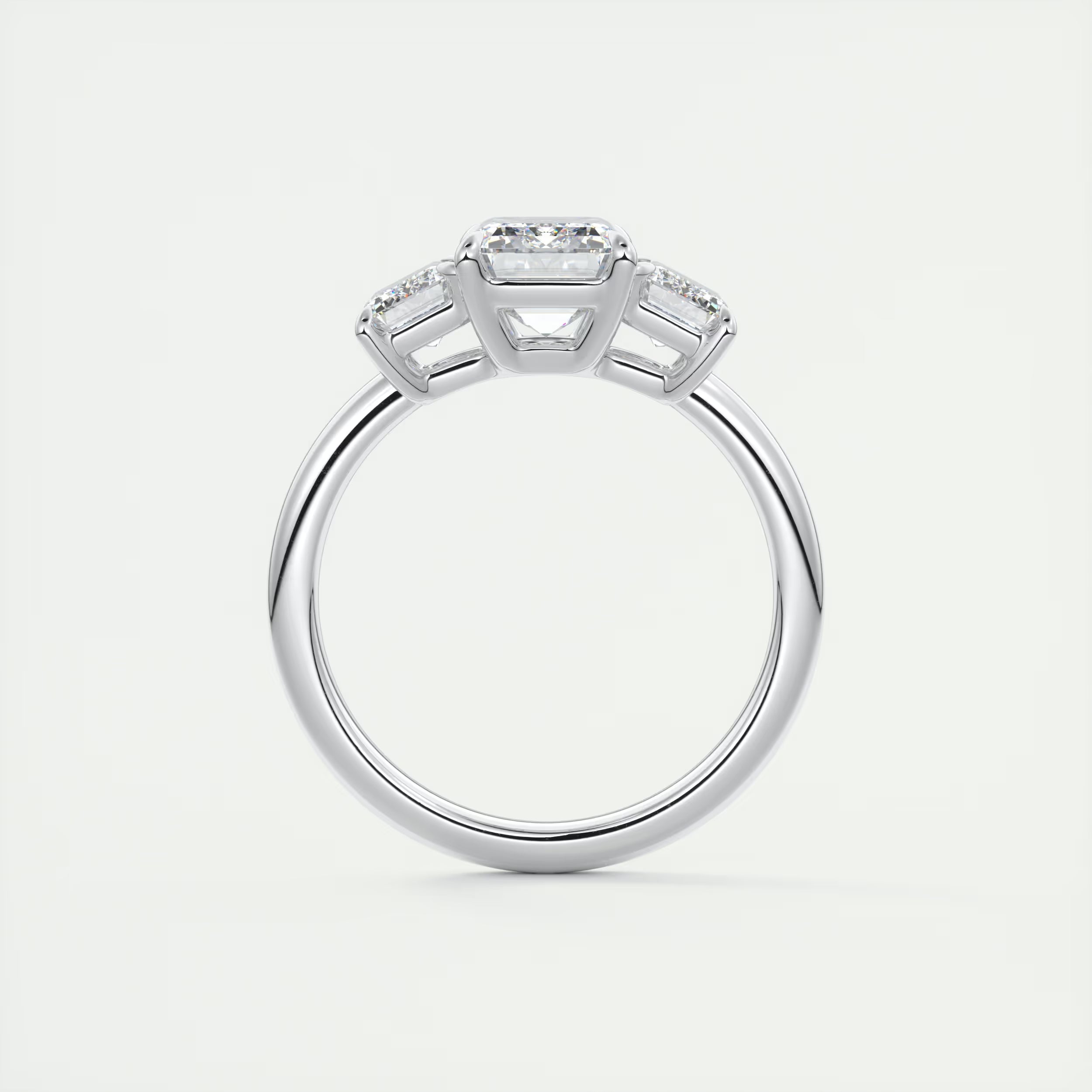 3.00 Ct Center Stone Emerald Three Stone Engagement Rings