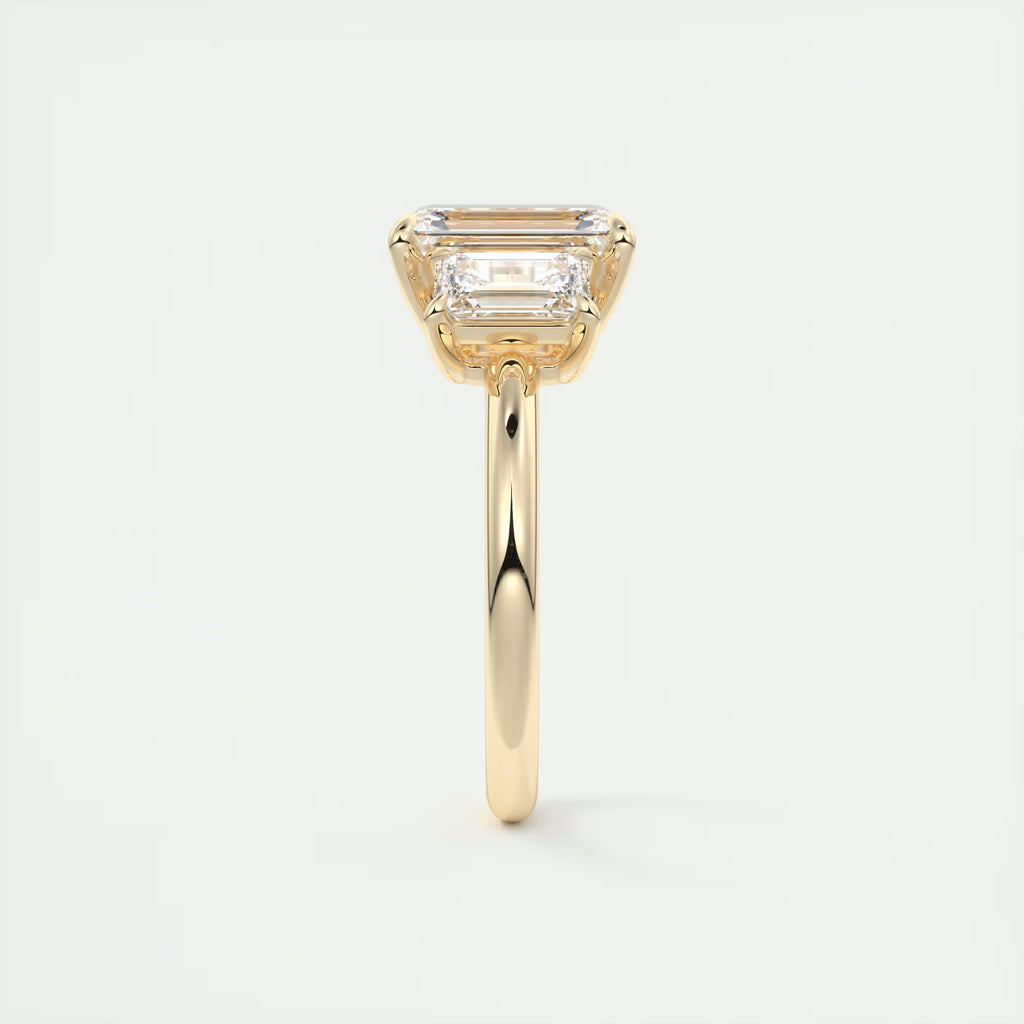 3.00 Ct Center Stone Emerald Three Stone Engagement Rings