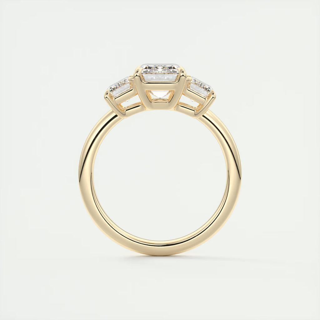 3.00 Ct Center Stone Emerald Three Stone Engagement Rings