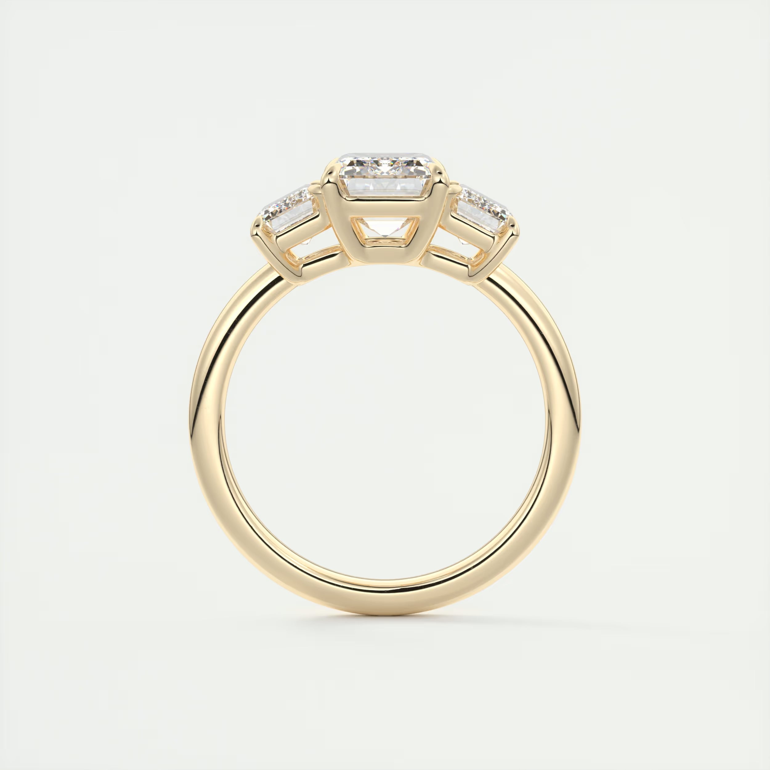 3.00 Ct Center Stone Emerald Three Stone Engagement Rings