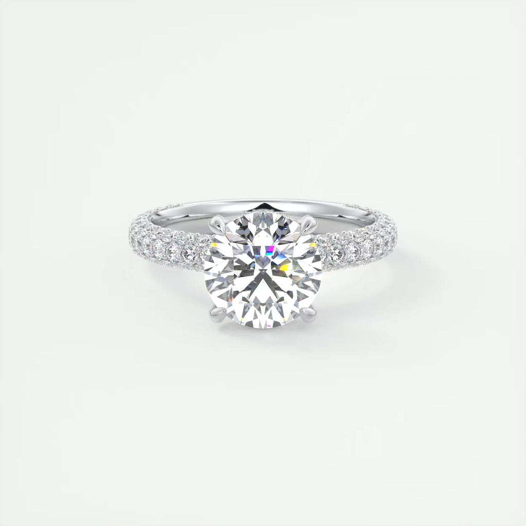 2.80 Ct Round Solitaire Handmade Diamond Sets Engagement Ring