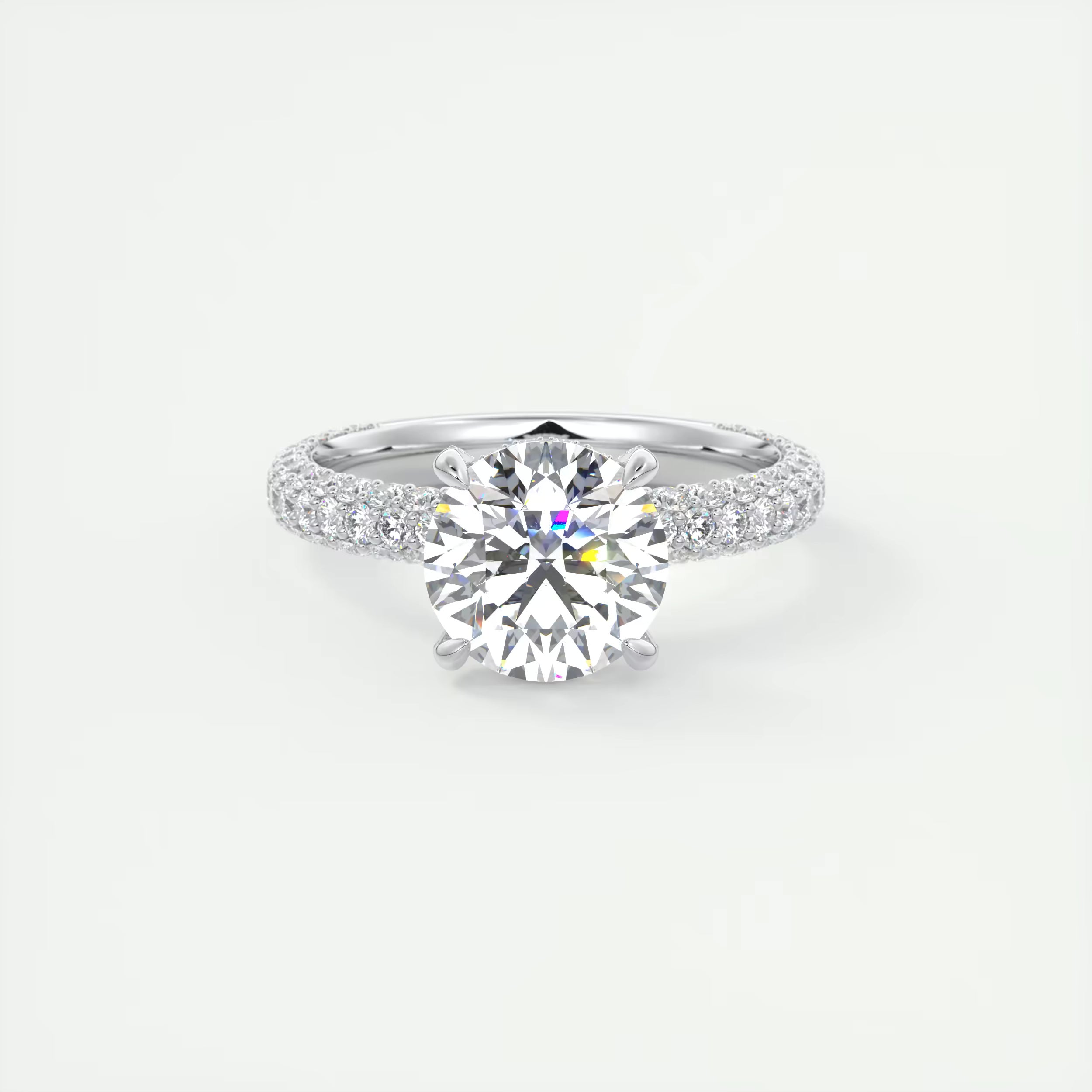 2.80 Ct Round Solitaire Handmade Diamond Sets Engagement Ring
