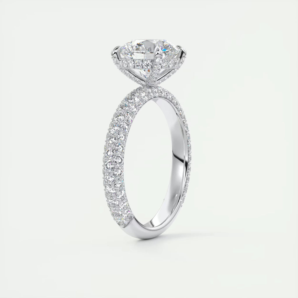 2.80 Ct Round Solitaire Handmade Diamond Sets Engagement Ring