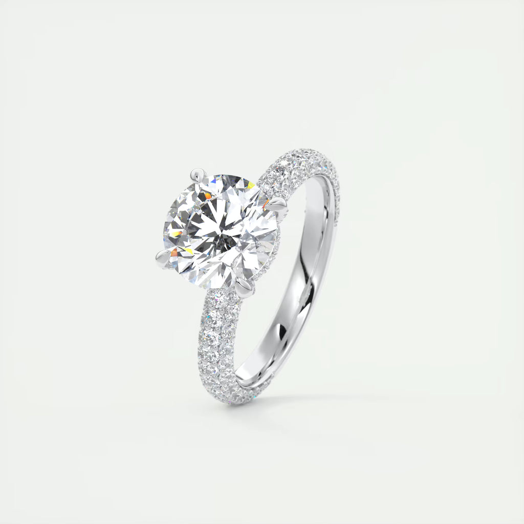 2.80 Ct Round Solitaire Handmade Diamond Sets Engagement Ring