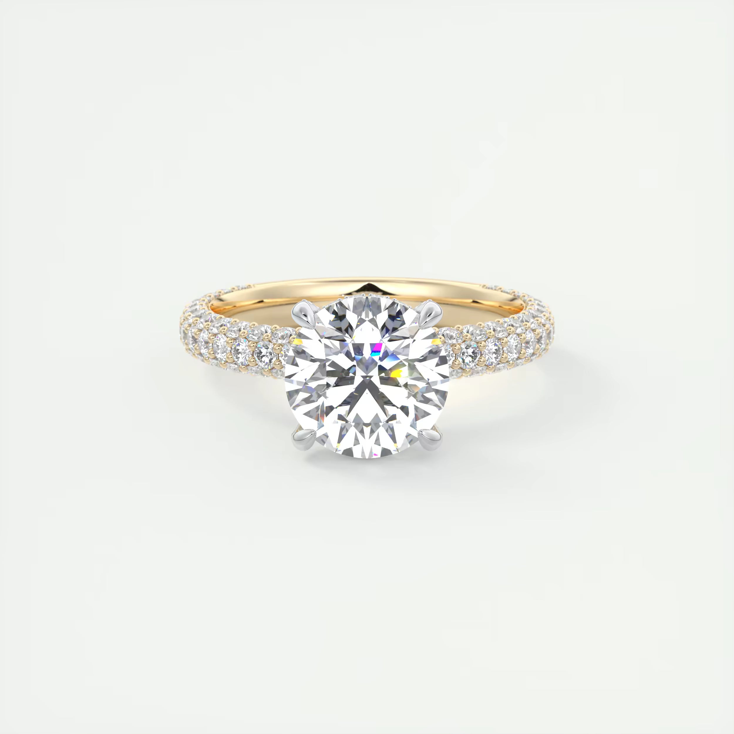 2.80 Ct Round Solitaire Handmade Diamond Sets Engagement Ring