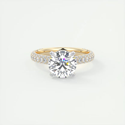 8-9 GM Round Solitaire Handmade Diamond Sets Engagement Ring