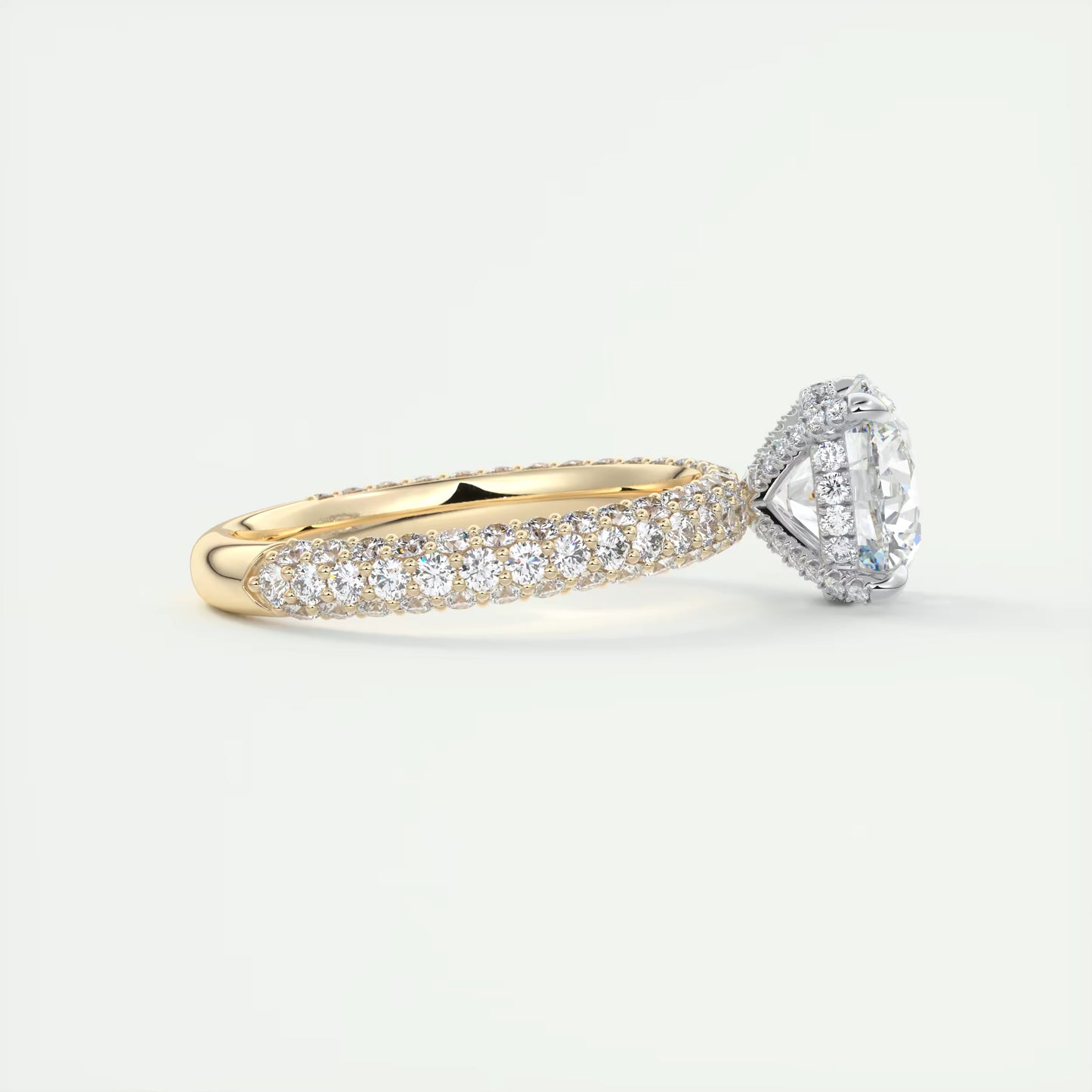 8-9 GM Round Solitaire Handmade Diamond Sets Engagement Ring