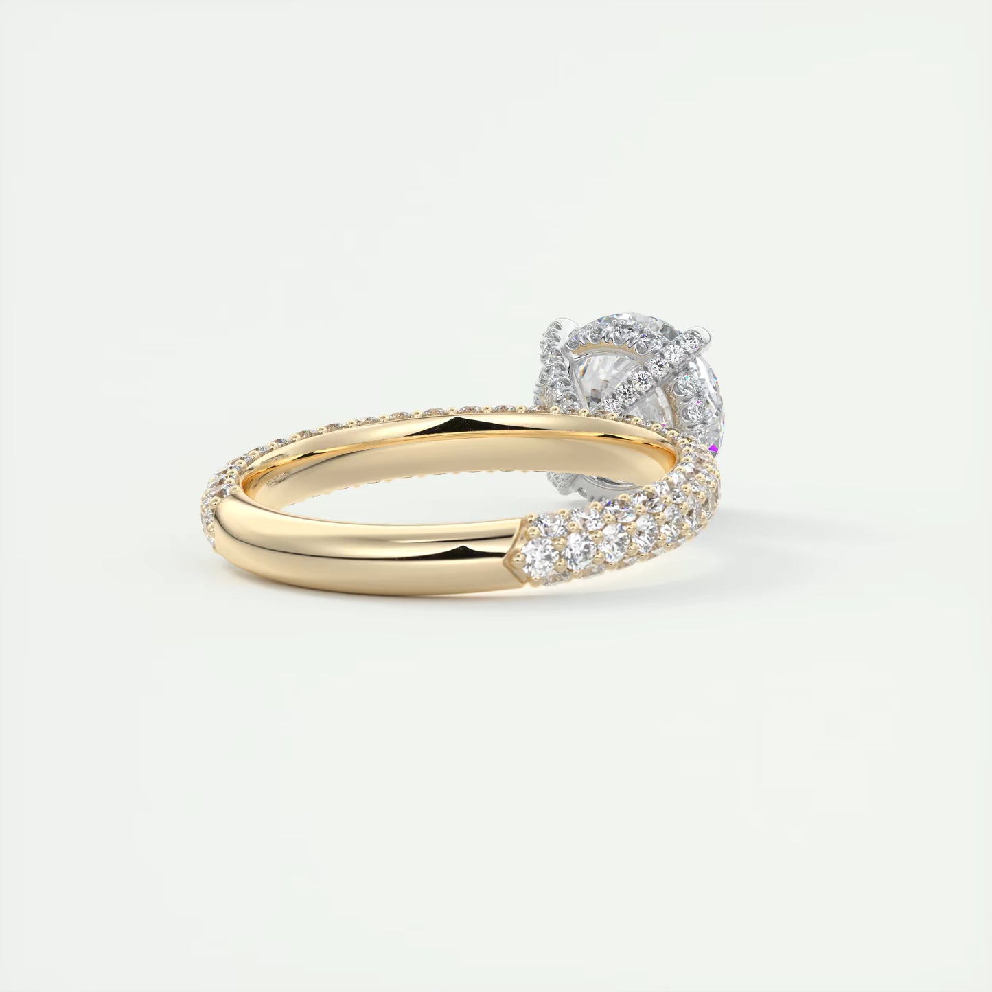 8-9 GM Round Solitaire Handmade Diamond Sets Engagement Ring