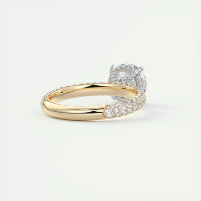 8-9 GM Round Solitaire Handmade Diamond Sets Engagement Ring