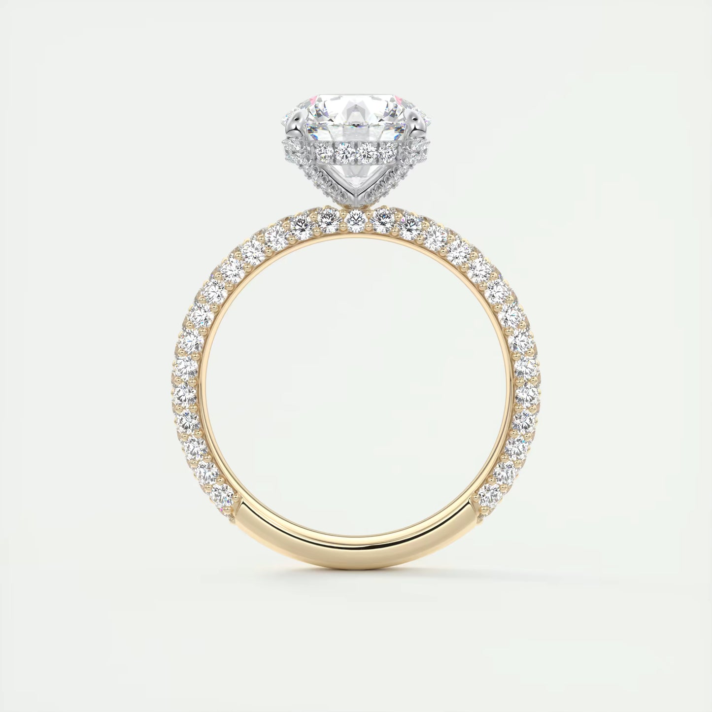 8-9 GM Round Solitaire Handmade Diamond Sets Engagement Ring