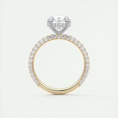 8-9 GM Round Solitaire Handmade Diamond Sets Engagement Ring