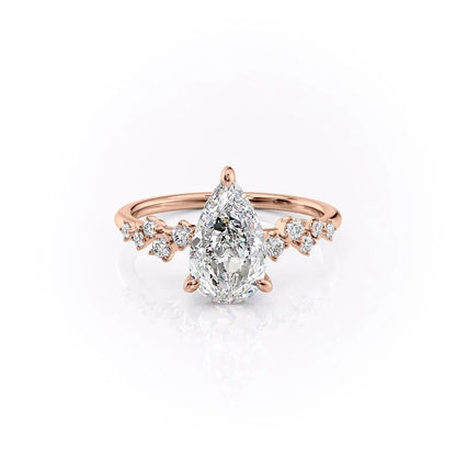 2.50 CT Pear Breathtaking Engagement Ring Hidden Halo