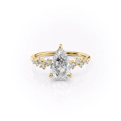 2.50 CT Pear Breathtaking Engagement Ring Hidden Halo