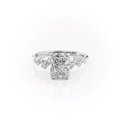 2.50 CT Radiant The Mia Engagement Ring Hidden Halo