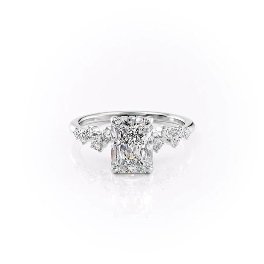 2.50 CT Radiant The Mia Engagement Ring Hidden Halo