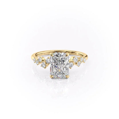 2.50 CT Radiant The Mia Engagement Ring Hidden Halo