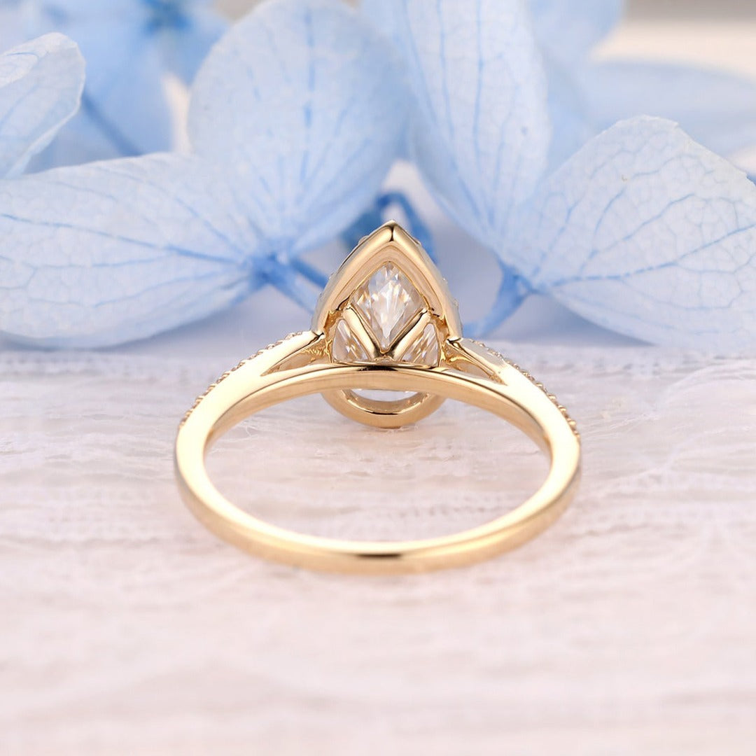 2.50 Ct Pear Cut Halo Women's Wedding Engagement Ring