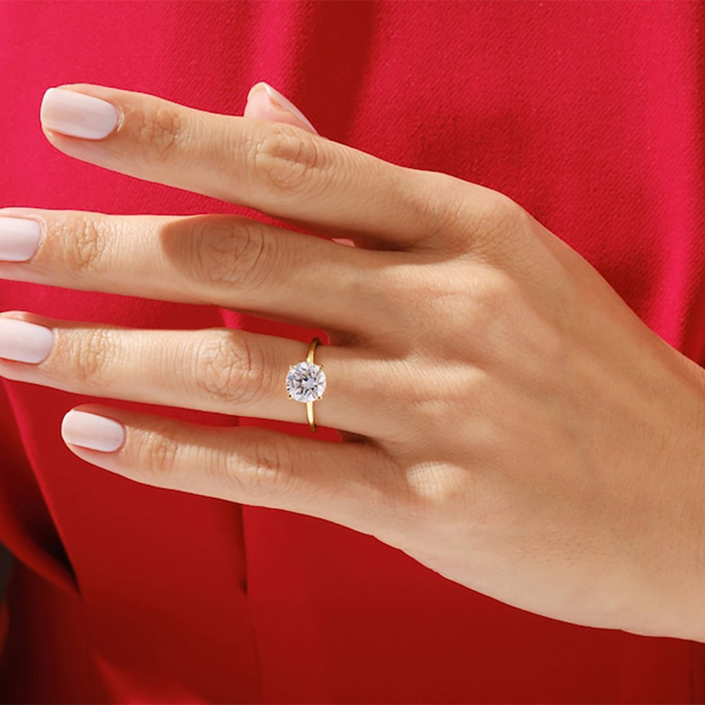 2.00 Ct Round Cut Diamond Engagement Ring In 14K Gold