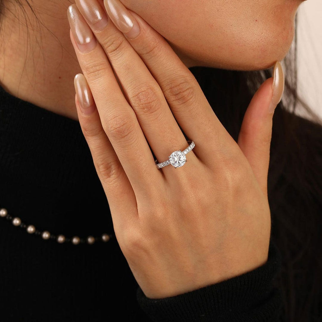 3.50 Ct Round Cut Lab-Created Diamond Engagement Wedding Ring