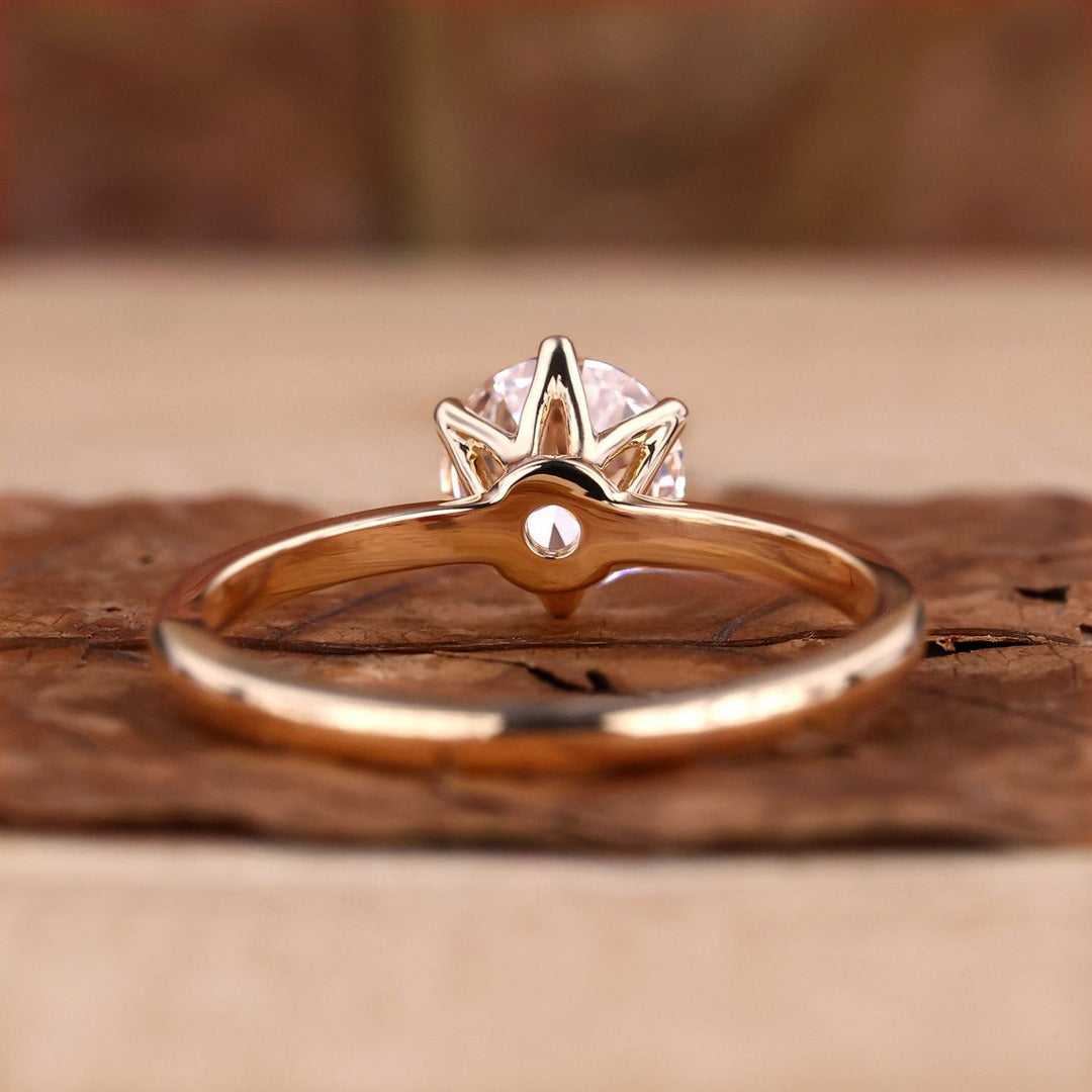 2.00 Ct Dainty Lab Grown Diamond Solitaire Ring: Rose Gold Promise Ring