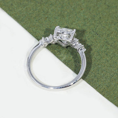 2.20 Ct Heart Cut Modern White Colorless Solitaire Ring