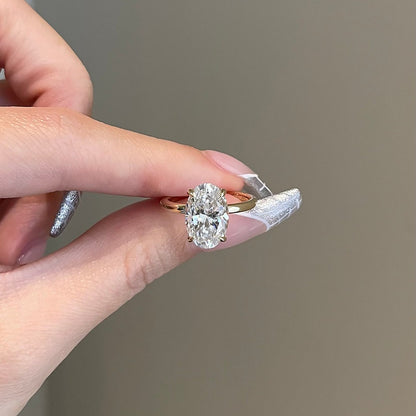 4.10 Ct Carat Oval Diamond Engagement Ring