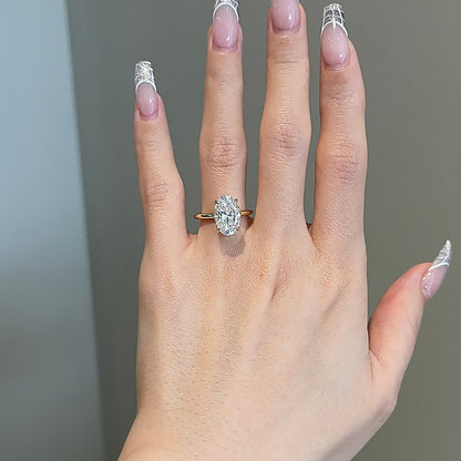 4.10 Ct Carat Oval Diamond Engagement Ring