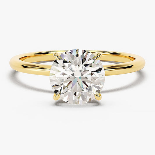 2.00 Ct Round Cut Natural Diamond Solitaire Diamond Engagement Ring